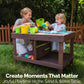 WONKAWOO Sand and Water Table for Toddlers | Outdoor Wooden Sensory Sand Table with 2 Plastic Bins, Built-in Water Tap and Beach Toys Included | Sand