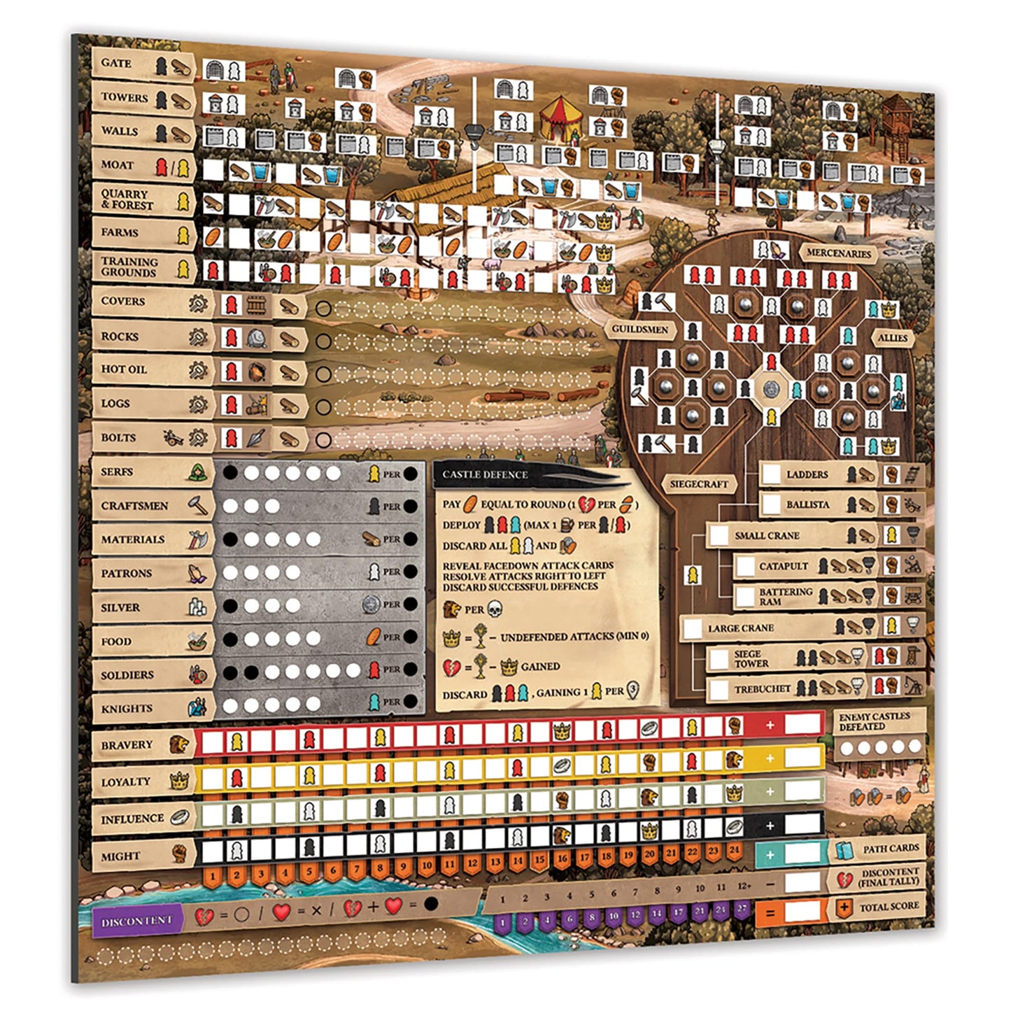 Renegade Games: Hadrian’s Wall & The Anarchy - Dry Erase Boards - 4 Double-Side Reusable Boards, Strategy Euro Game Accessory Pack, Garphill Games