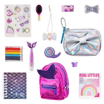 REAL LITTLES - Collectible Micro Backpack and Micro Handbag with 12 Micro Working Surprises Inside!, Multicolor (25324)