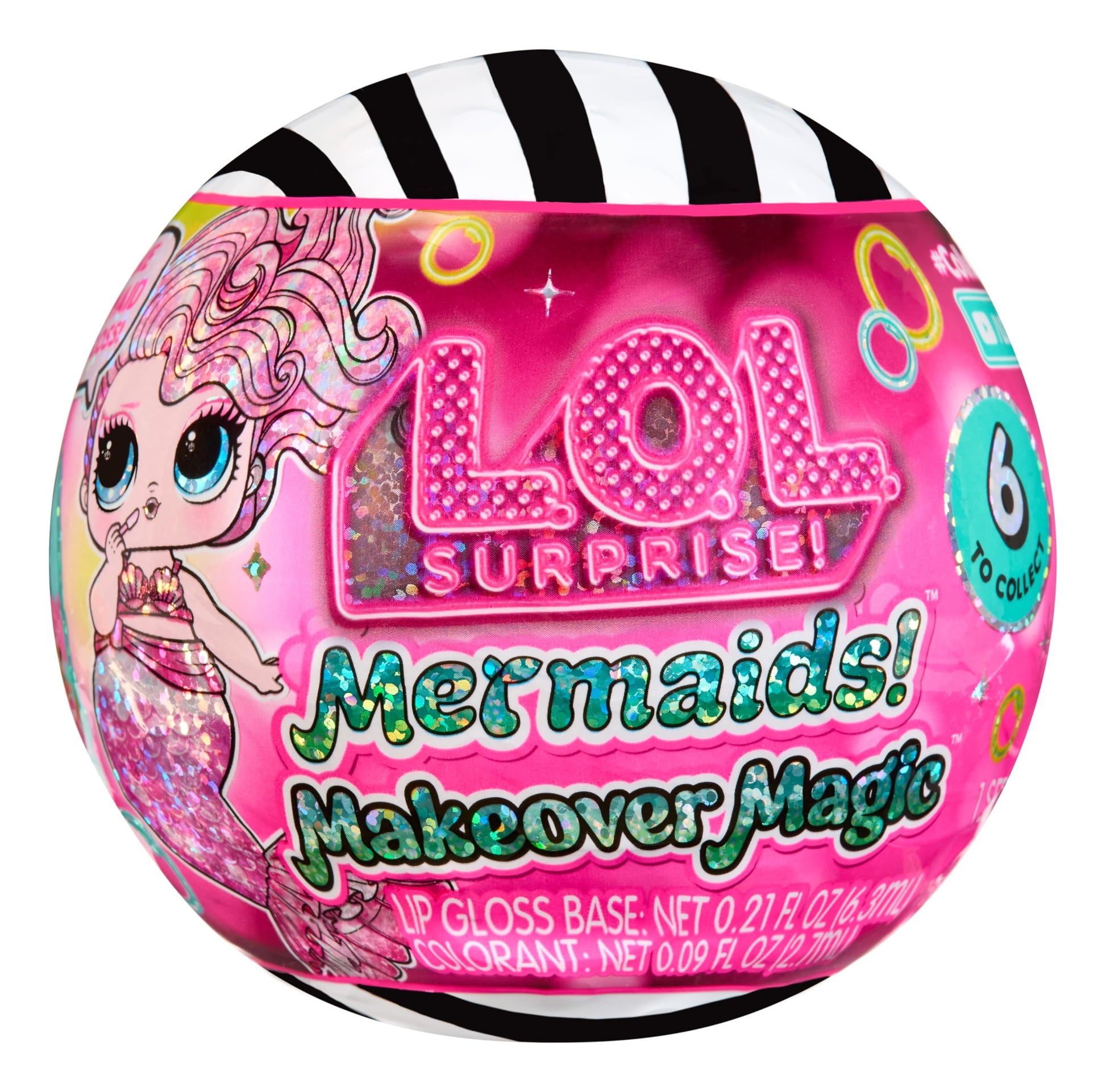 LOL Surprise Mermaids Makeover Magic Tots with DIY Wearable Lip Gloss Makeup for You and Your Doll, Fun Water Play, Gift for Kids Ages 4+