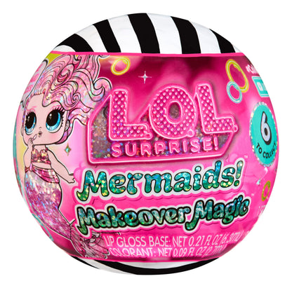 LOL Surprise Mermaids Makeover Magic Tots with DIY Wearable Lip Gloss Makeup for You and Your Doll, Fun Water Play, Gift for Kids Ages 4+