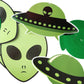Swirls & Cutouts Green Alien Theme Hanging Swirl Decorations UFO Theme Ceiling Whirl Streamer Hanging Cutouts Alien Invasion for Birthday Party