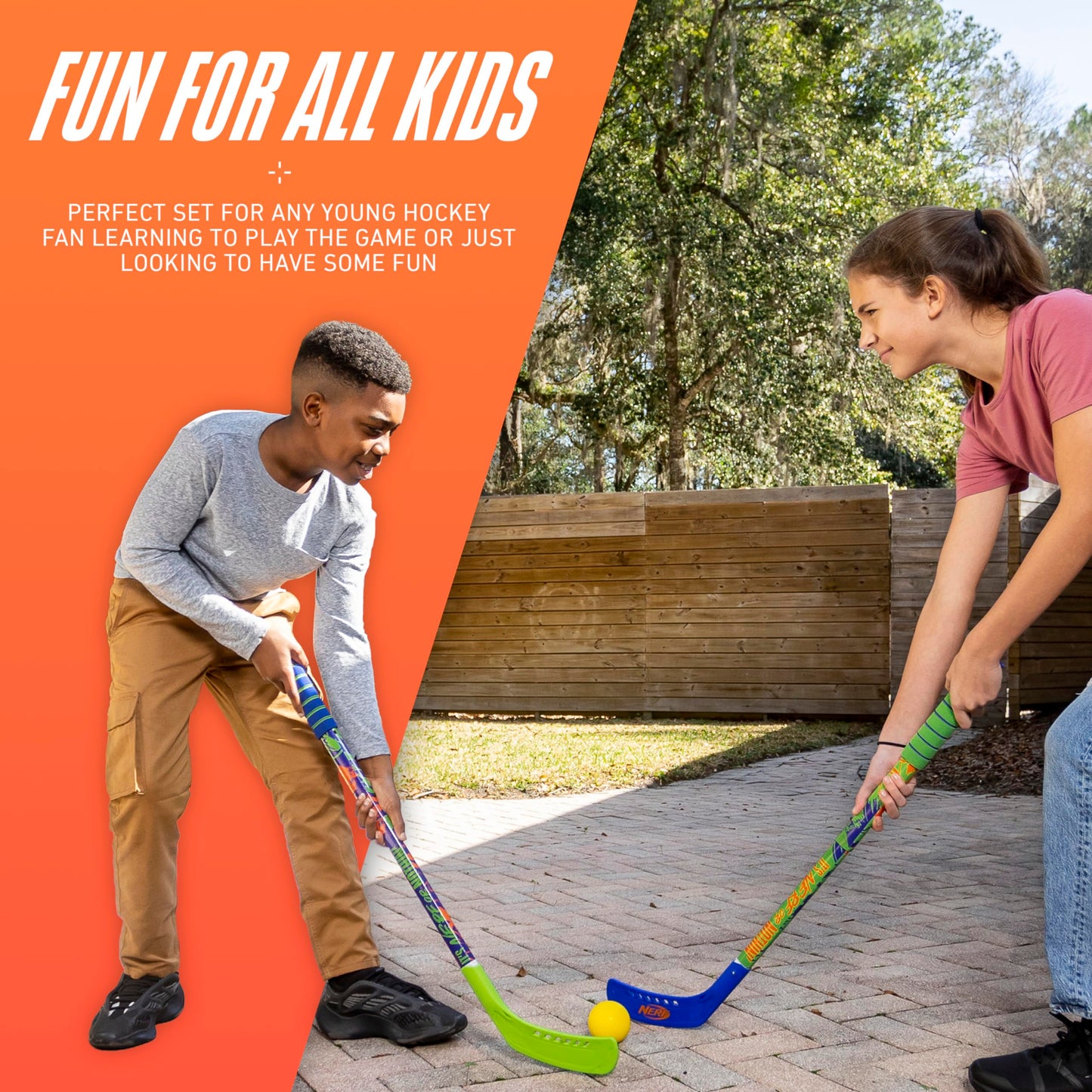 Franklin Sports Nerf Proshot Hockey Sticks + Ball Set