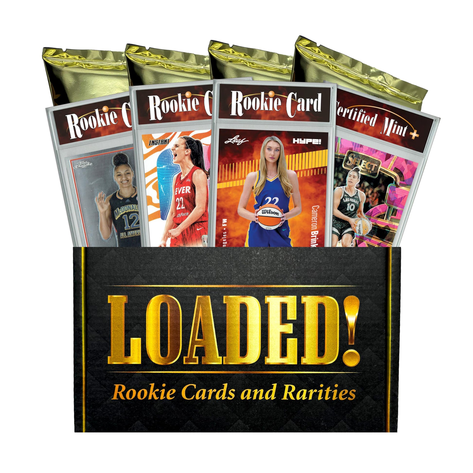LOADED! Womens Basketball Collector's Box: 4 Certified Mint+ Rookie Cards & Rarities - Caitlin Clark, Angel Reese, A'ja Wilson, Sabrina Ionescu