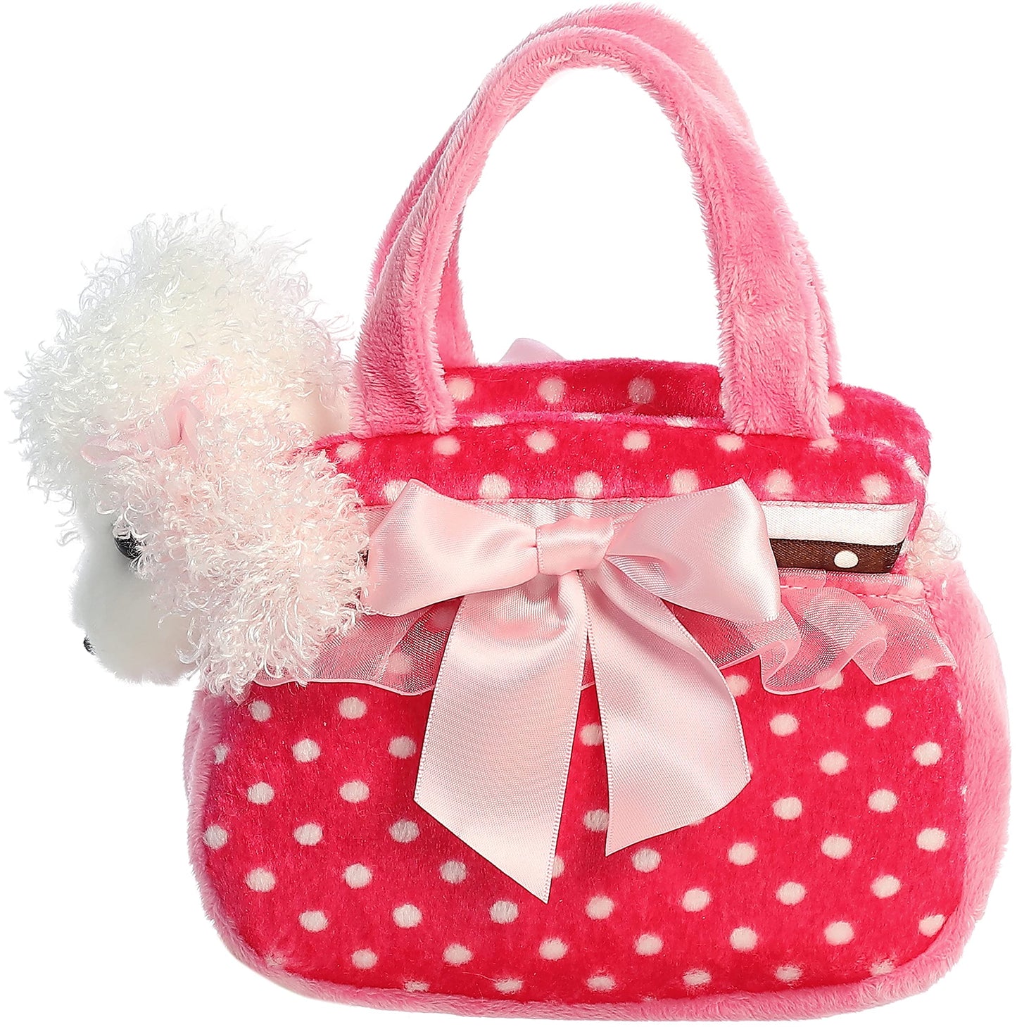 Aurora® Fashionable Fancy Pals™ Fancy Pink Polka Dot™ Stuffed Animal - Plush with Stylish Purse for Dress Up Fun - Perfect for Kids 3+ Years