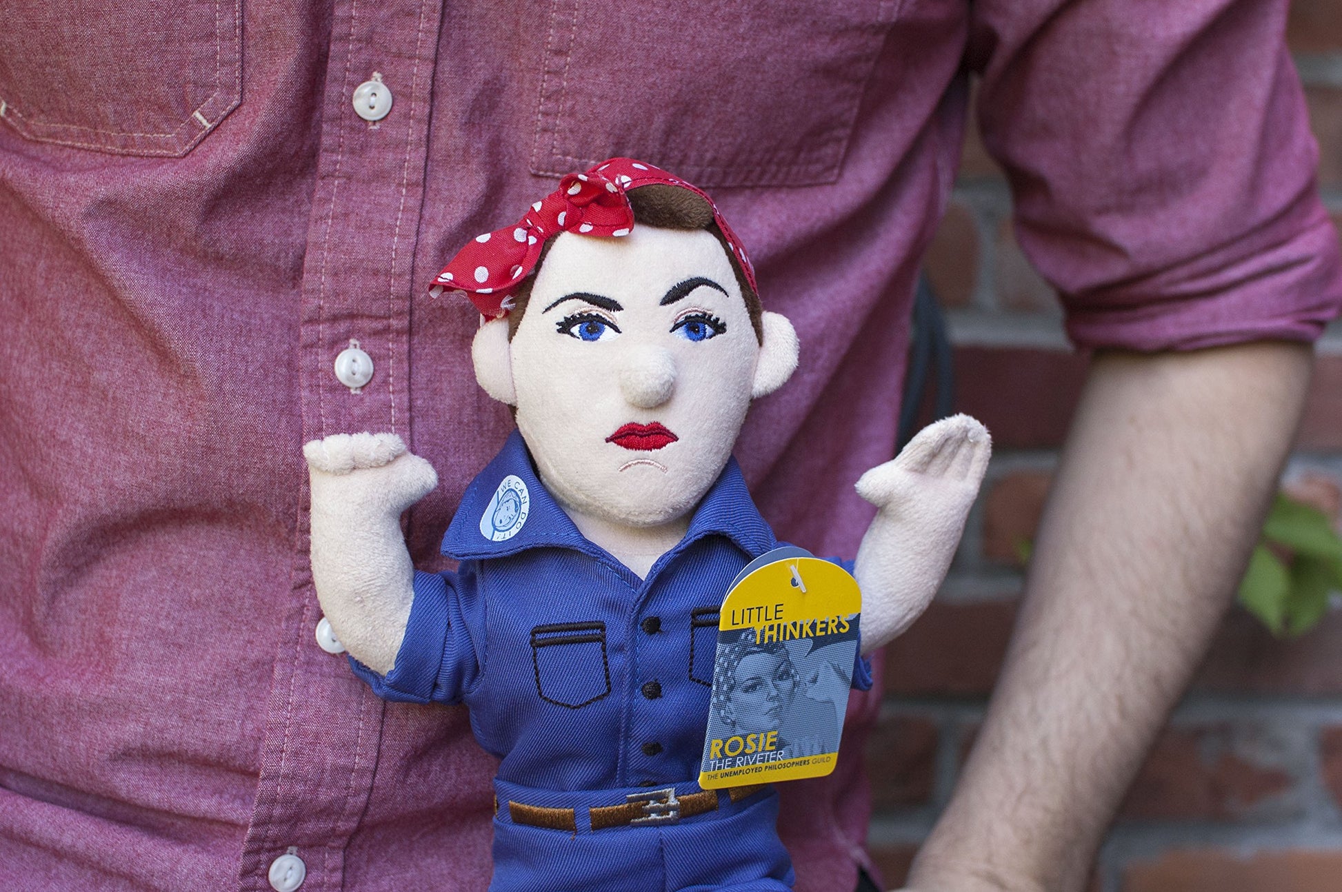 The Unemployed Philosophers Guild Rosie The Riveter Little Thinker - 12" Soft Stuffed Plush Doll