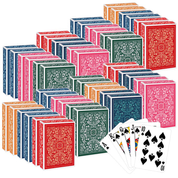 Playing Cards 48 Pack, 48 Deck of Playing Cards Bulk for Adults, Poker Cards Set with 6 Colors, Family Game Night, Standard Index Card for Blackjack