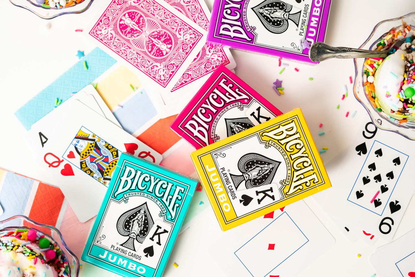 Bicycle Nertz Card Game (Solitaire) , 8 Decks of Jumbo Index Playing Cards, Fast-Paced Multiplayer Family Card Game for Kids and Adults, Classic