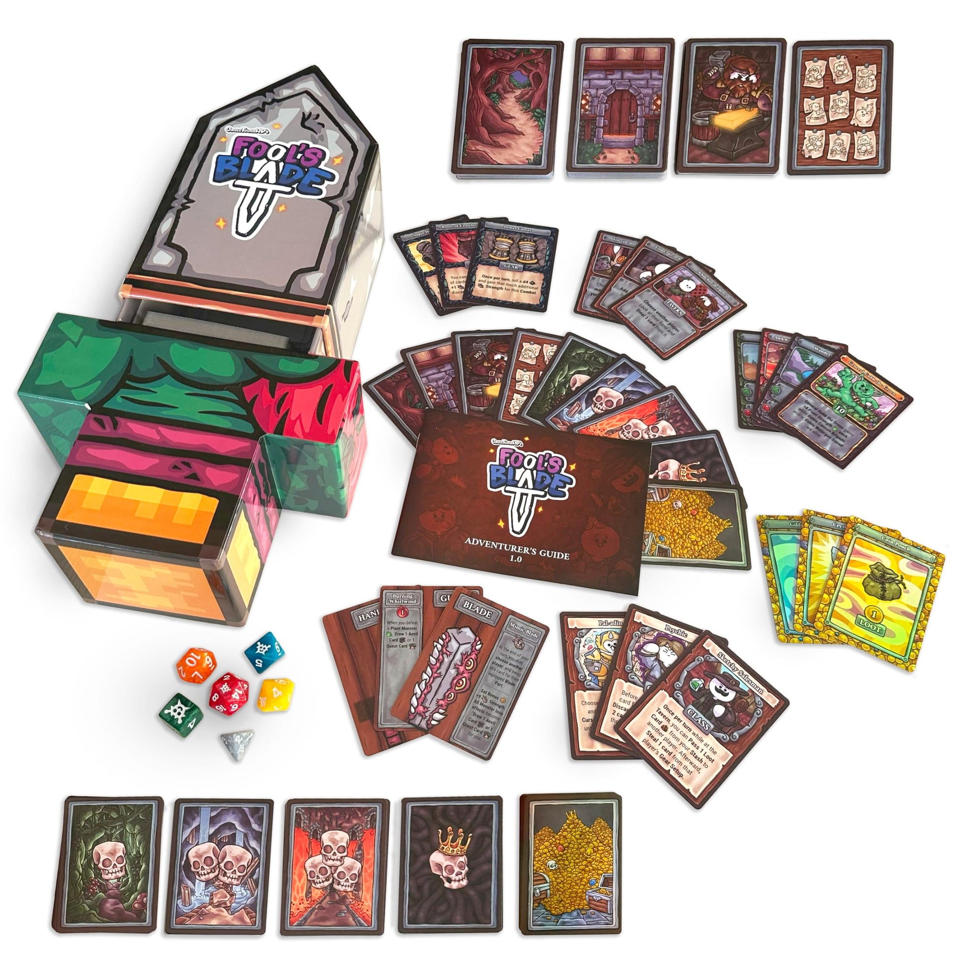 Fool’s Blade First Edition In Collectible Jumbo Sword Box - A Sword Crafting, Monster Slaying, Loot Grabbing, Backstabbing Card Game for Teens