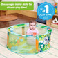 Bright Starts Rowdy Rainforest Stow & Go Baby Ball Pit with 20 Balls & 3 Ball Drops, Foldable Ball Pit for Babies & Toddlers 6+ Months, Includes Carry