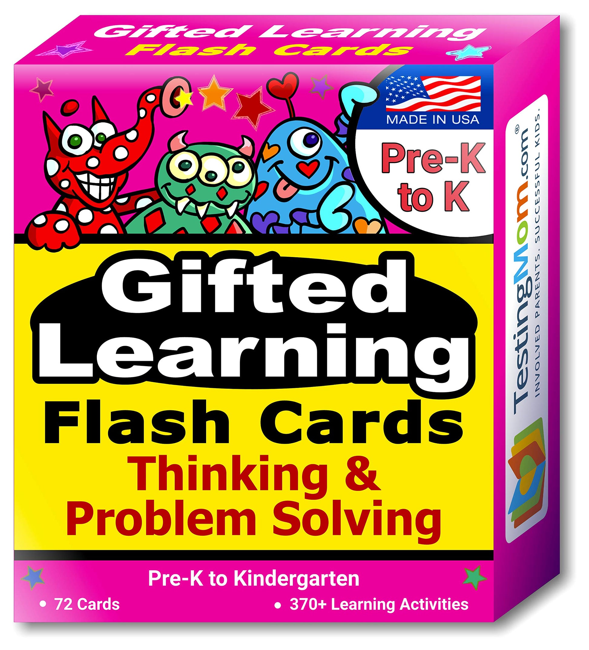 TestingMom.com Gifted Learning Flash Cards - Thinking & Problem-Solving for Pre-K - Kindergarten - Gifted and Talented Educational Toy Practice