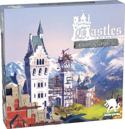 Castles of Mad King Ludwig Expansions - Massive Modular Add-On with Renovations, Secret Passages, Moats, Towers, Royal Decrees, Swan Tokens & 5th