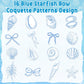 DSjuedui Summer Blue Seashell Roll Stickers - 1000Pcs Funny Blue Ocean Life Starfish Bow Vinyl Decals for Kids, Under the Sea Beach Theme Stickers