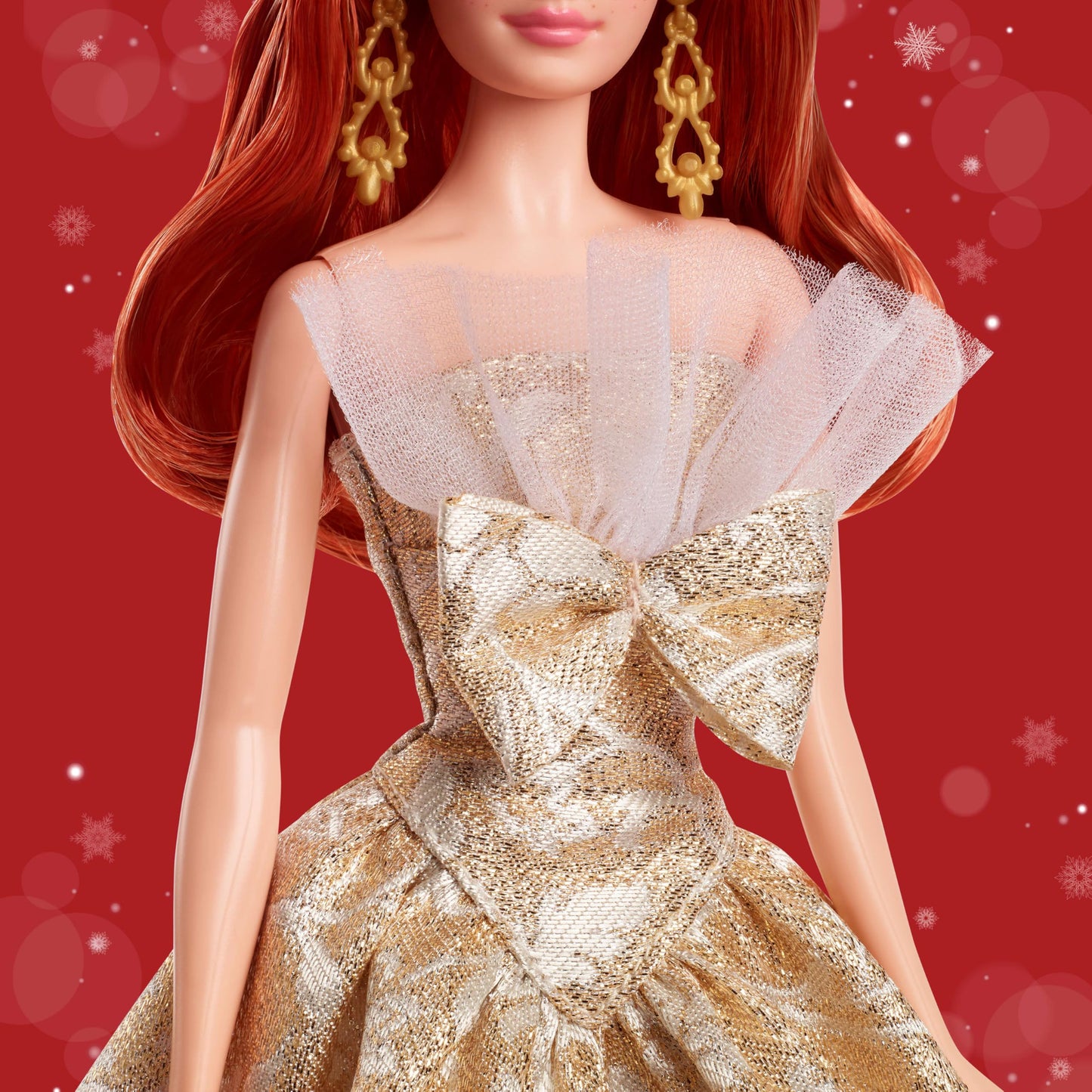 Barbie JBH99 Holiday Barbie Red Hair Signature Black Dress-up Doll and House, Pretend Play, for Ages 6 and Up, Gold