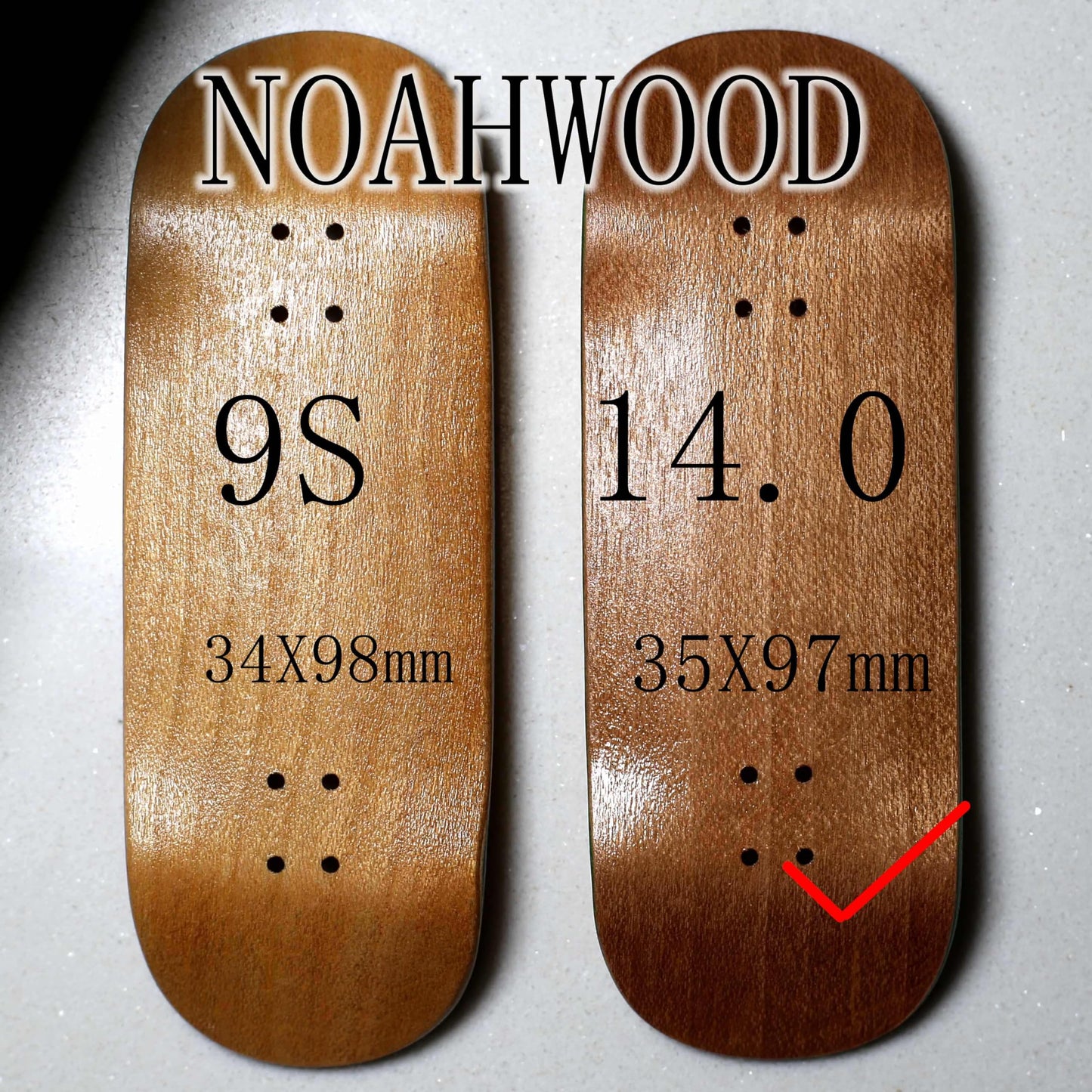 Noahwood Handmade Fingerboard Deck 97.5x35mm 5-Layer Color Maple Pro concave Creative Design Mini Skateboard (White fingersoul)