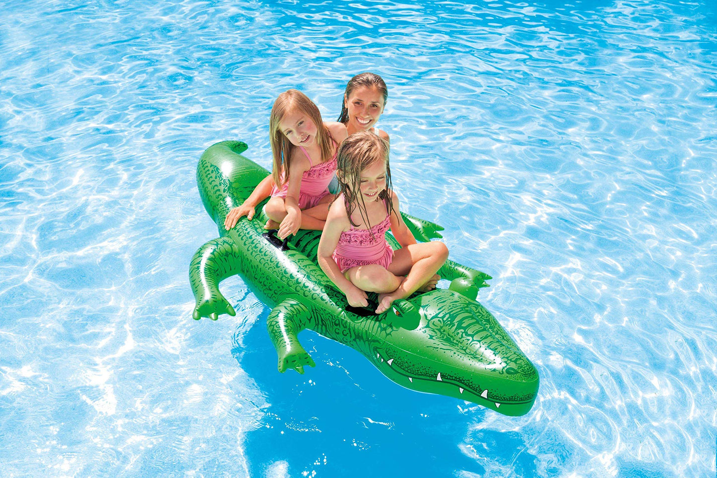 INTEX Giant Gator Inflatable Pool Float: Animal Pool Toy for Kids - 2 Heavy-Duty Handles - 176lb Weight Capacity - 80" x 45" - for Ages 3+