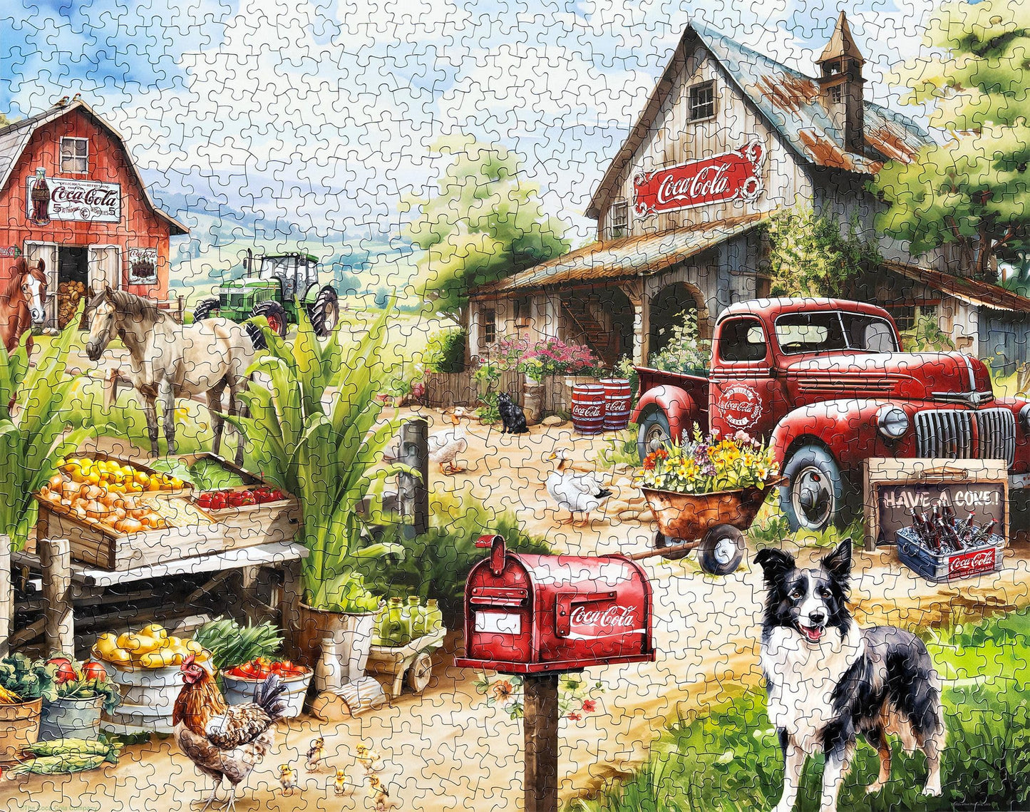 Springbok Coca-Cola Countryside Market 1000 Piece Jigsaw Puzzle for Adults
