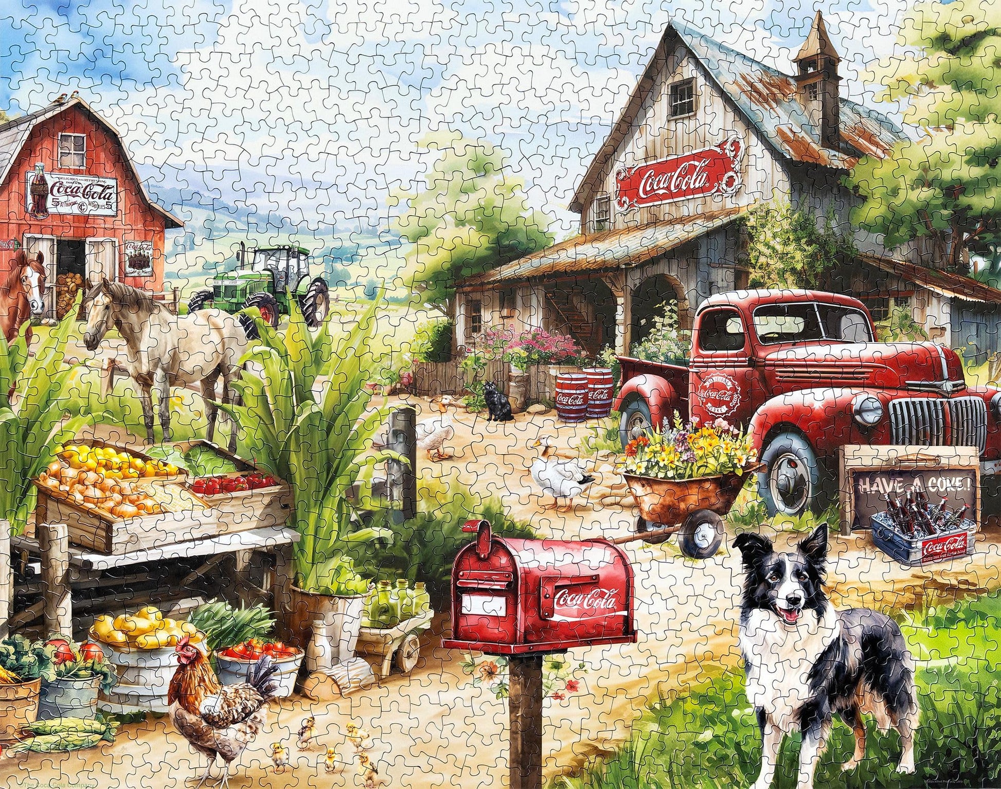 Springbok Coca-Cola Countryside Market 1000 Piece Jigsaw Puzzle for Adults