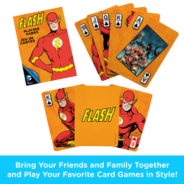AQUARIUS DC Comics Flash Playing Cards - Flash Themed Deck of Cards for Your Favorite Card Games - Officially Licensed DC Comics Merchandise