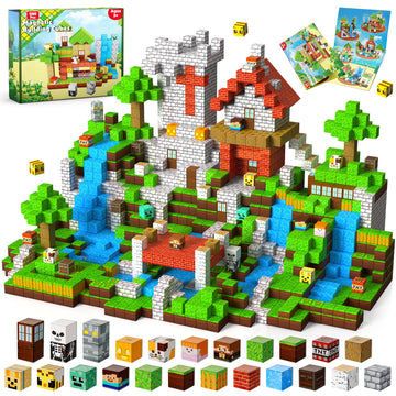 ToyUnited 200PCS Magnetic Blocks - Magnetic Building Blocks, Magnet Cubes Game, Stacking Forest Set, STEM Montessori Sensory Stacking Toys for Kids