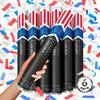 16" America Confetti Cannons | Red White & Blue Confetti Poppers [6 Pack] Biodegradable Paper, Party Poppers for Independence Day/July 4th, Patriotic