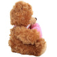 Plushland Mocha Bear, Holding a Heart in Pink Printed Happy Mother’s Day Message (Mocha)