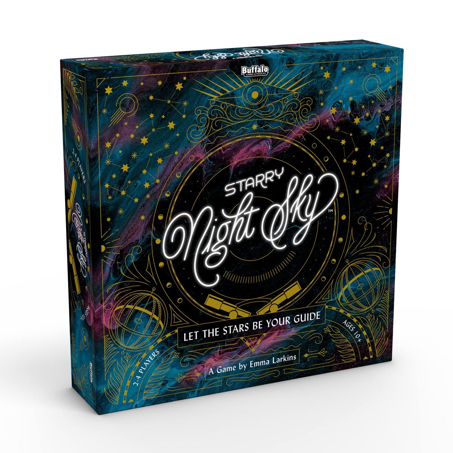 Buffalo Games - Starry Night Sky Game - Exploration Mission Based competative Sky Mapping Game - Goal Track Oriented Point System - Rich Board Layout