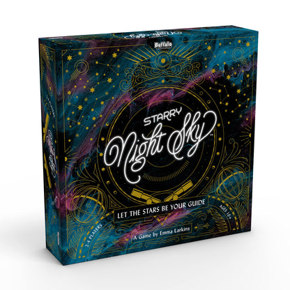 Buffalo Games - Starry Night Sky Game - Exploration Mission Based competative Sky Mapping Game - Goal Track Oriented Point System - Rich Board Layout