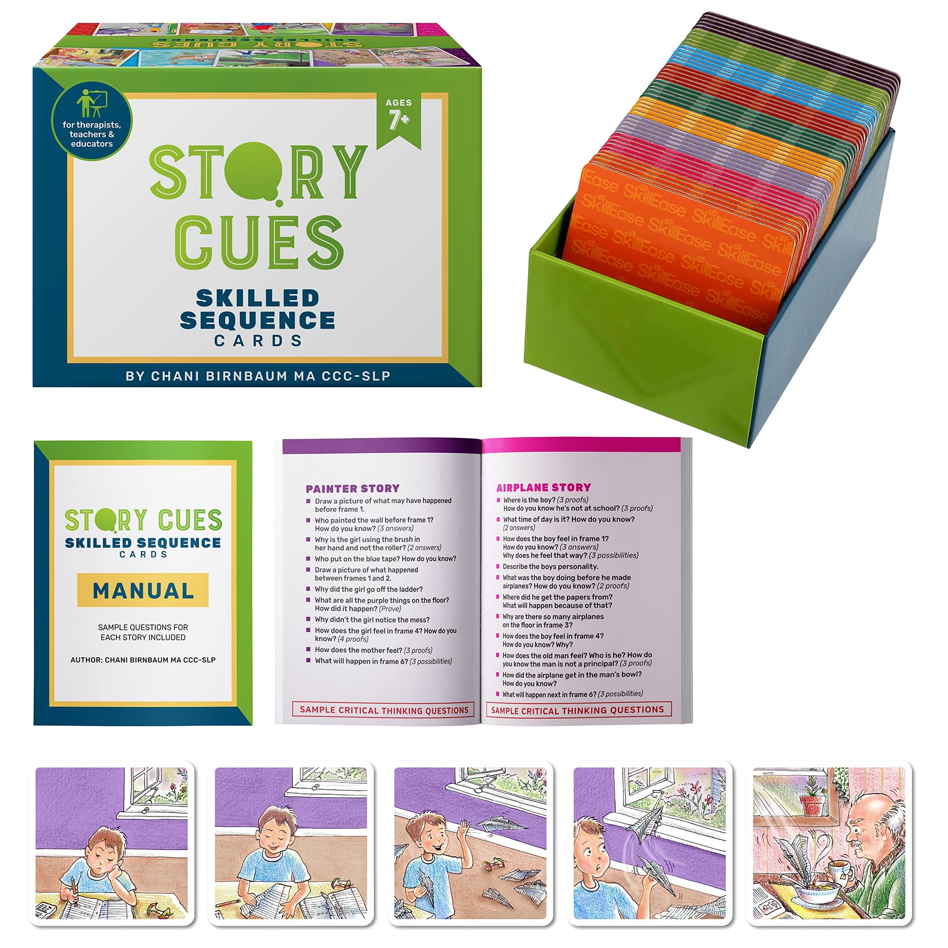 SkillEase Story Cues Skilled Sequencing Cards, Speech Therapy Materials, Social Skills Game, English Language Learners Games, Storytelling Cards