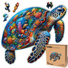 LEOGOR Wooden Jigsaw Puzzles for Adults 500 Pieces (25.2 x 16.4 in), Sea Turtle Puzzle, Extra-Thick 5mm Wood, Colorful Marine Life Design, Unique Gift