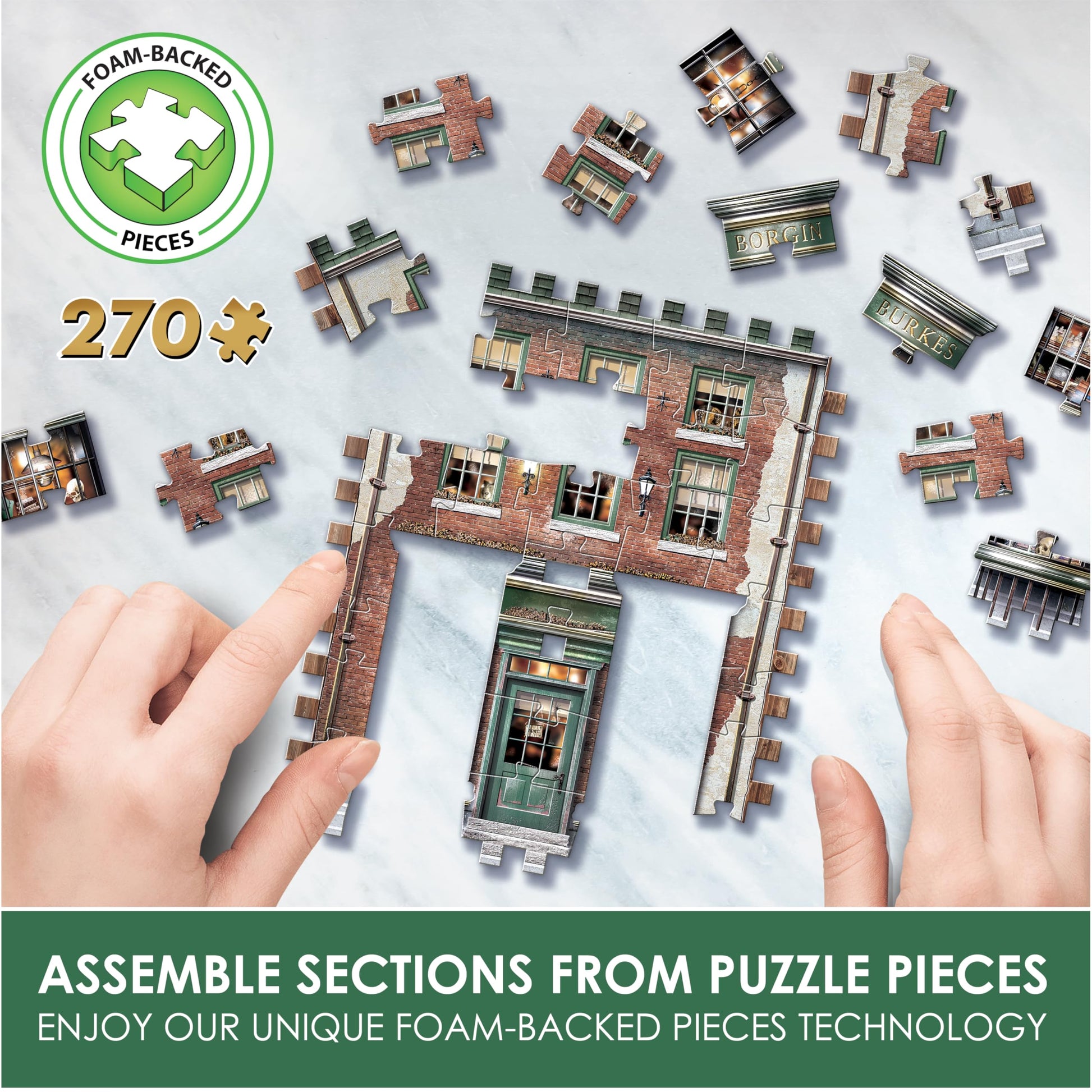 Wrebbit3D Harry Potter 3D Puzzle Model of Borgin and Burkes | Diagon Alley Collection |270 Jigsaw Puzzle Pieces | Build and Journey Through