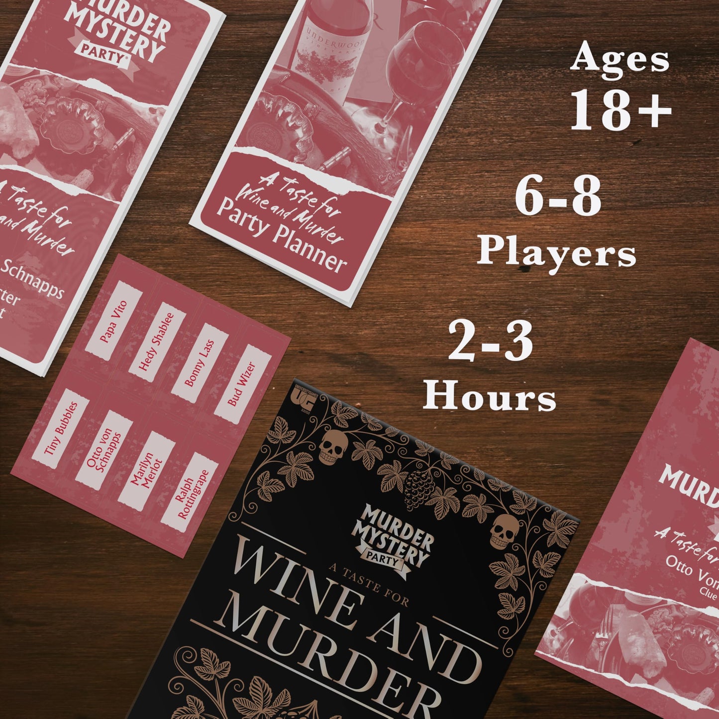 Murder Mystery Party A Taste for Wine & Murder - Murder Mystery Dinner Party Game for Adults - Interactive Crime Solving Role Play Game Night Kit