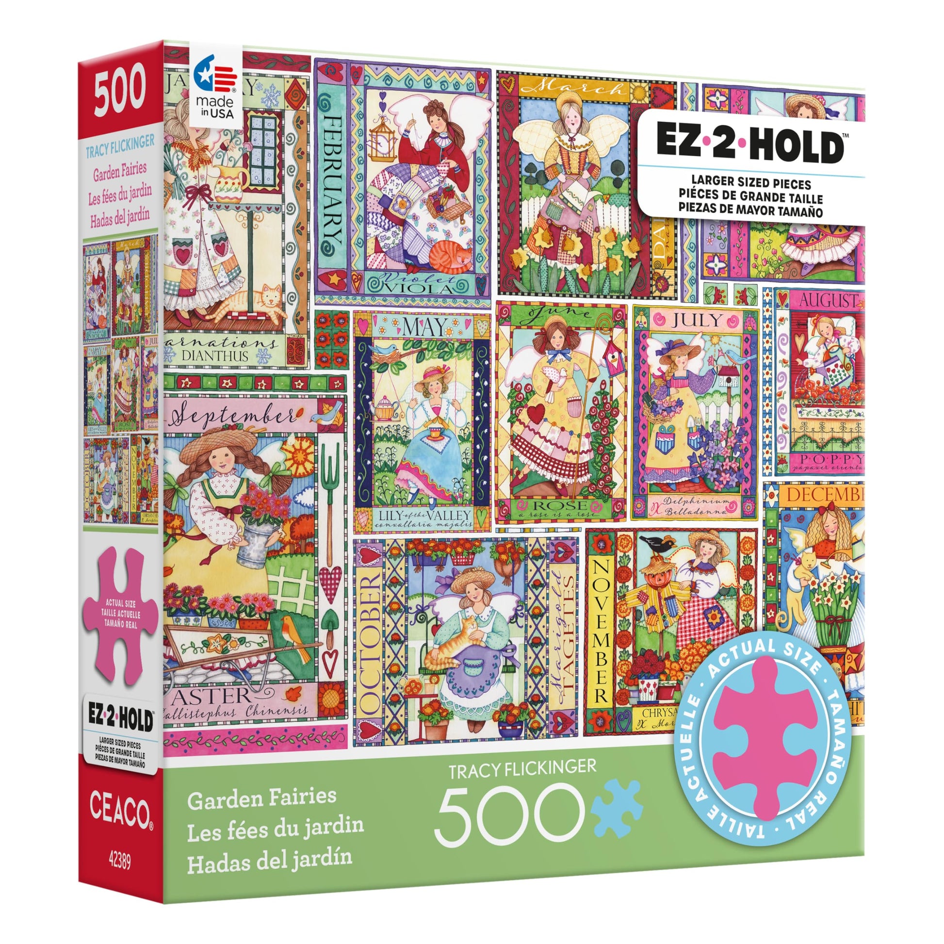 Ceaco - Garden Fairies - 500 Large Piece Jigsaw Puzzle for Adults