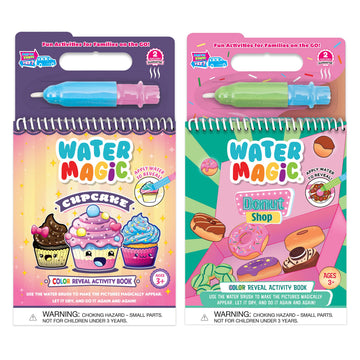 Water Magic (Cupcake & Donut) - Patented Gourmet Scented Reusable Water Reveal Coloring Book for Kids - Mess Free with Water Activity, Scented Water