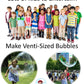 Bubbleventi Giant Bubble Kit | Made in USA | Includes 2 Wooden Wands, a Tips and Tricks Booklet, and 1 Bubble Mix - Makes 4 Gallons of Big Bubble