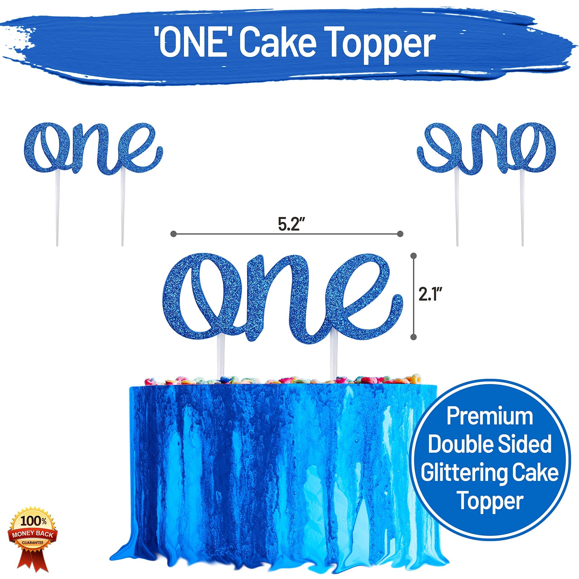 Baby 1st Birthday Boy Decorations with Crown - Baby Boy First Birthday Decorations High Chair Banner - Cake Smash Party Supplies - Happy Birthday ONE