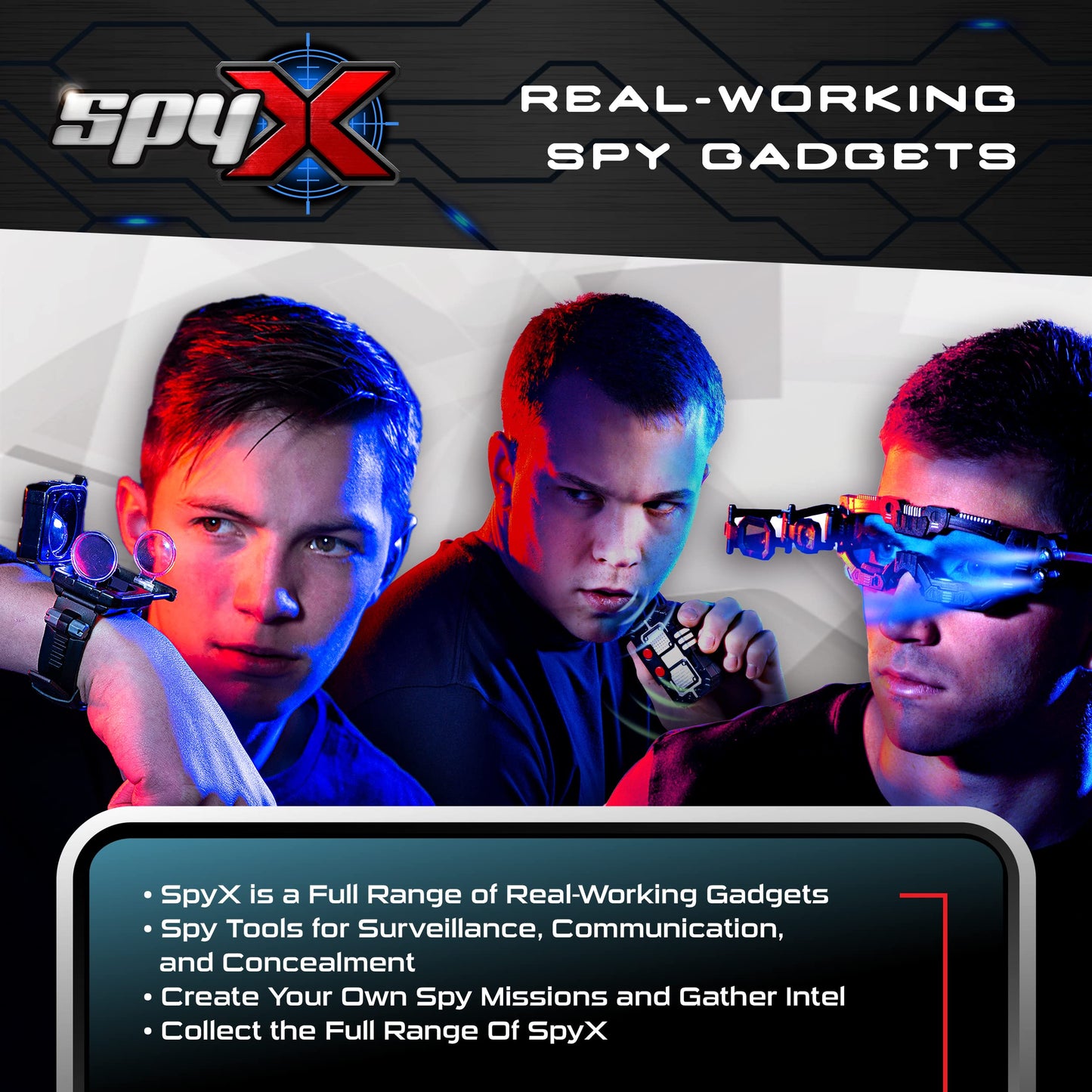 SpyX / Secret Agent Comms Kit - Includes Spy Toy Walkie-Talkie Pair / Micro Spy Scope / Invisible Ink Pen / Secret Voice Disguiser. 4 Communication &
