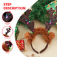 JOYIN 4 PCS Christmas Light Up Antler Headband, Long Antler Headband for Adult Kids Christmas Party Favor Supplies Xmas Accessories Holiday.