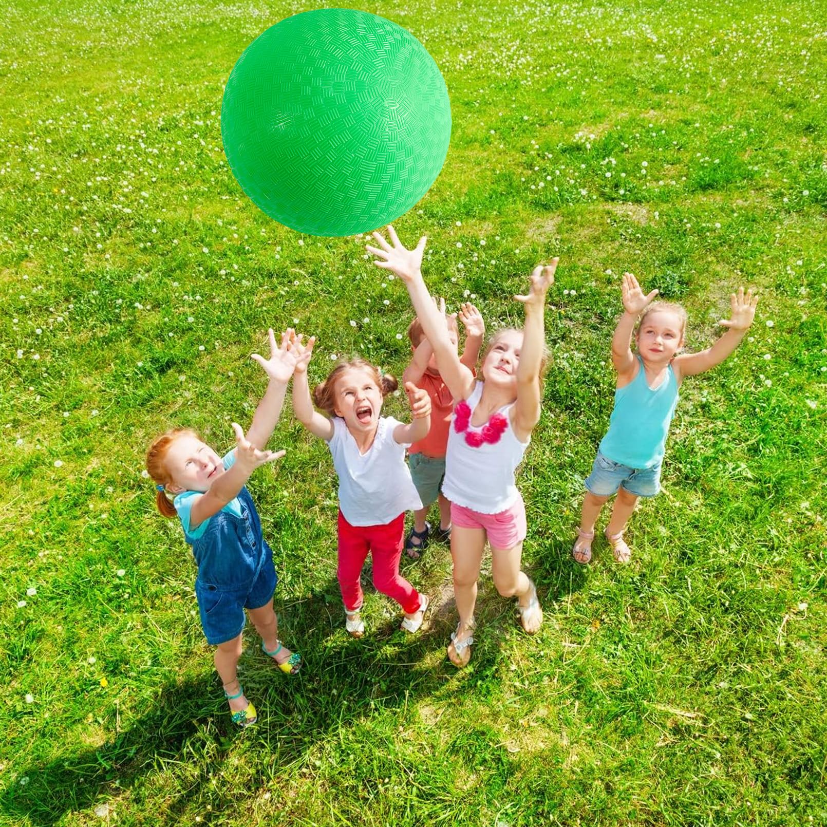 CACASO 24 Pieces Dodgeball Playground Ball Kickball, Dark Green
