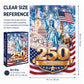America 250 Anniversary Wooden Puzzle 1000 Pieces, USA 250th 1776-2026 Patriotic Artwork with Letters on Back, Challenging Jigsaw Puzzles for Adults