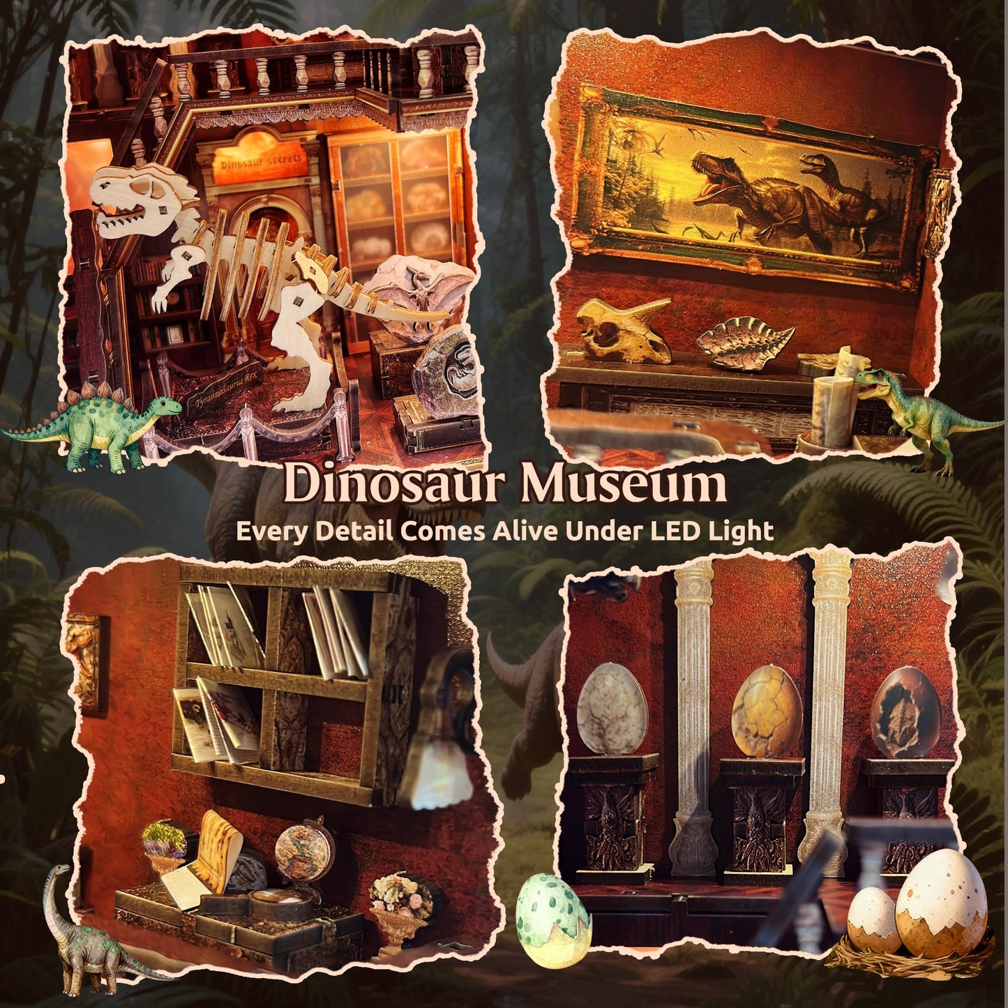 DIY Book Nook Kit with LED Lights | 3D Puzzles for Adults & Teens, Miniatures and Model Building Kits for Bookshelf Decor, Relaxing & Unique Gift
