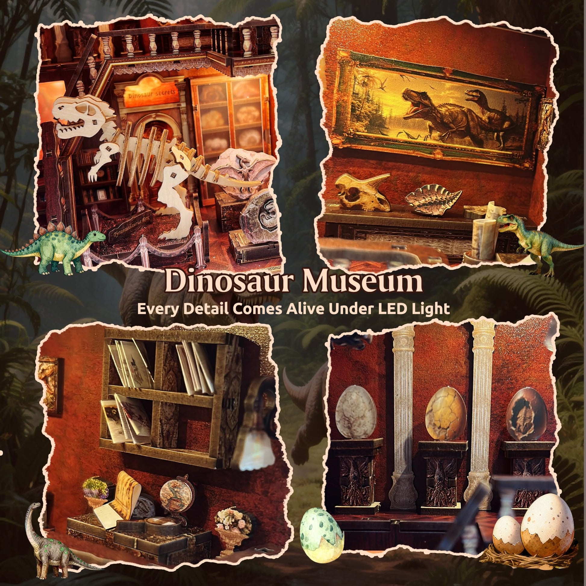 DIY Book Nook Kit with LED Lights | 3D Puzzles for Adults & Teens, Miniatures and Model Building Kits for Bookshelf Decor, Relaxing & Unique Gift
