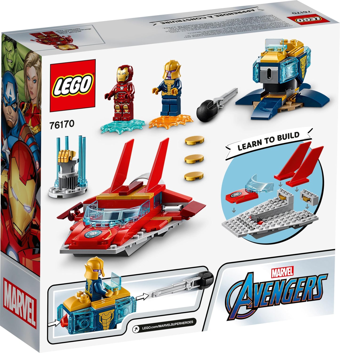 LEGO Marvel Avengers Iron Man vs. Thanos 76170 Cool, Collectible Superhero Building Toy for Kids Featuring Marvel Avengers Iron Man and Thanos