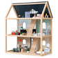 PairPear Large Wooden Dollhouse with Furnitures, Pretend Doll House Toys
