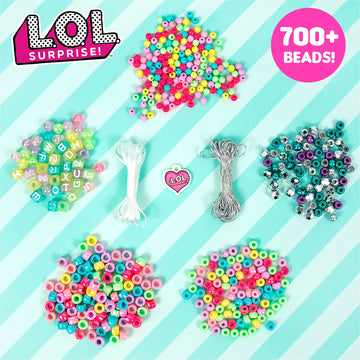 LOL Surprise! DIY Jewelry Making Kit - 700+ Beads, Alphabet, Round, Metallic & More