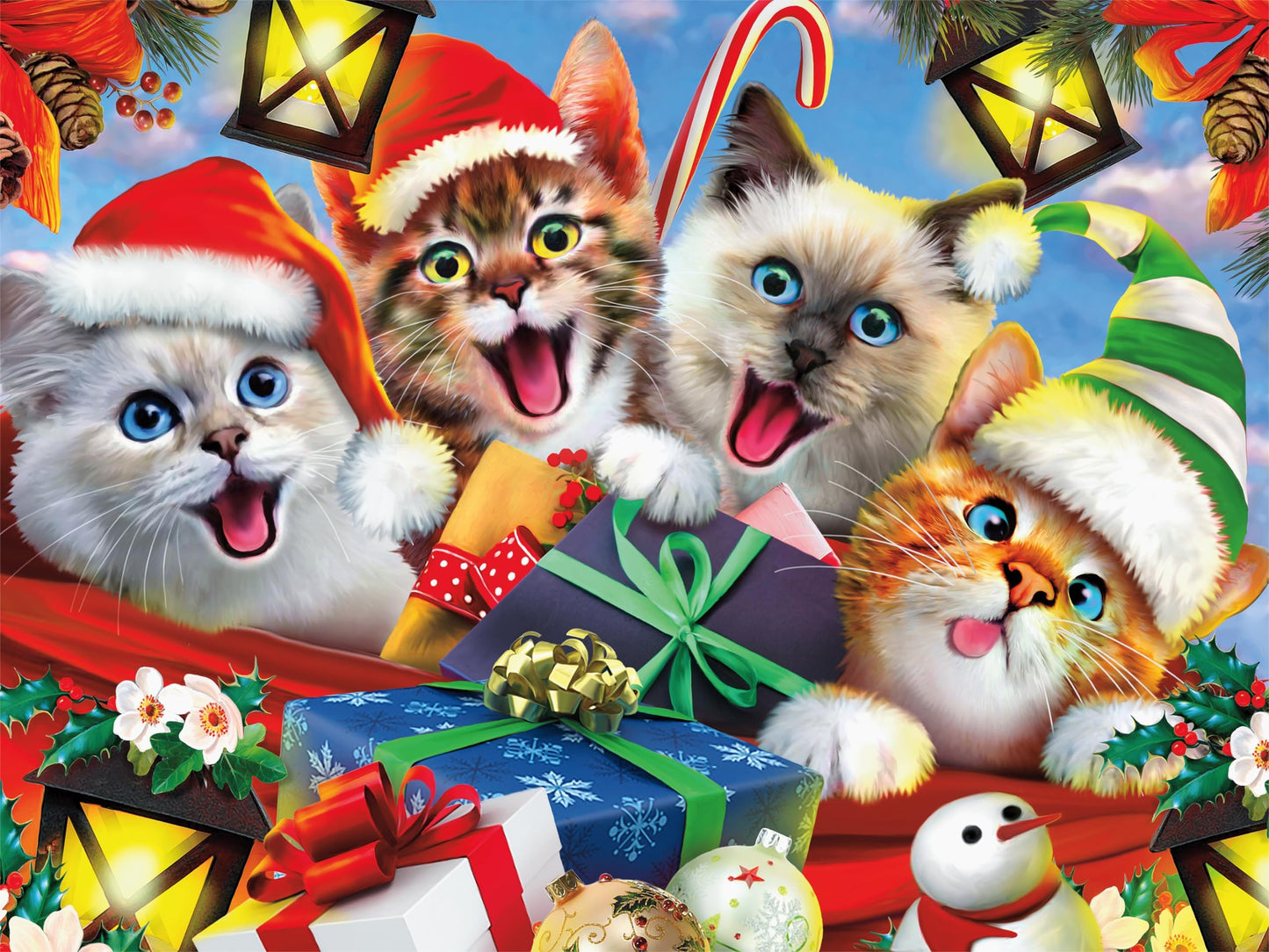 Ceaco - Selfies Holiday Cats - 500 Piece Jigsaw Puzzle for Adults