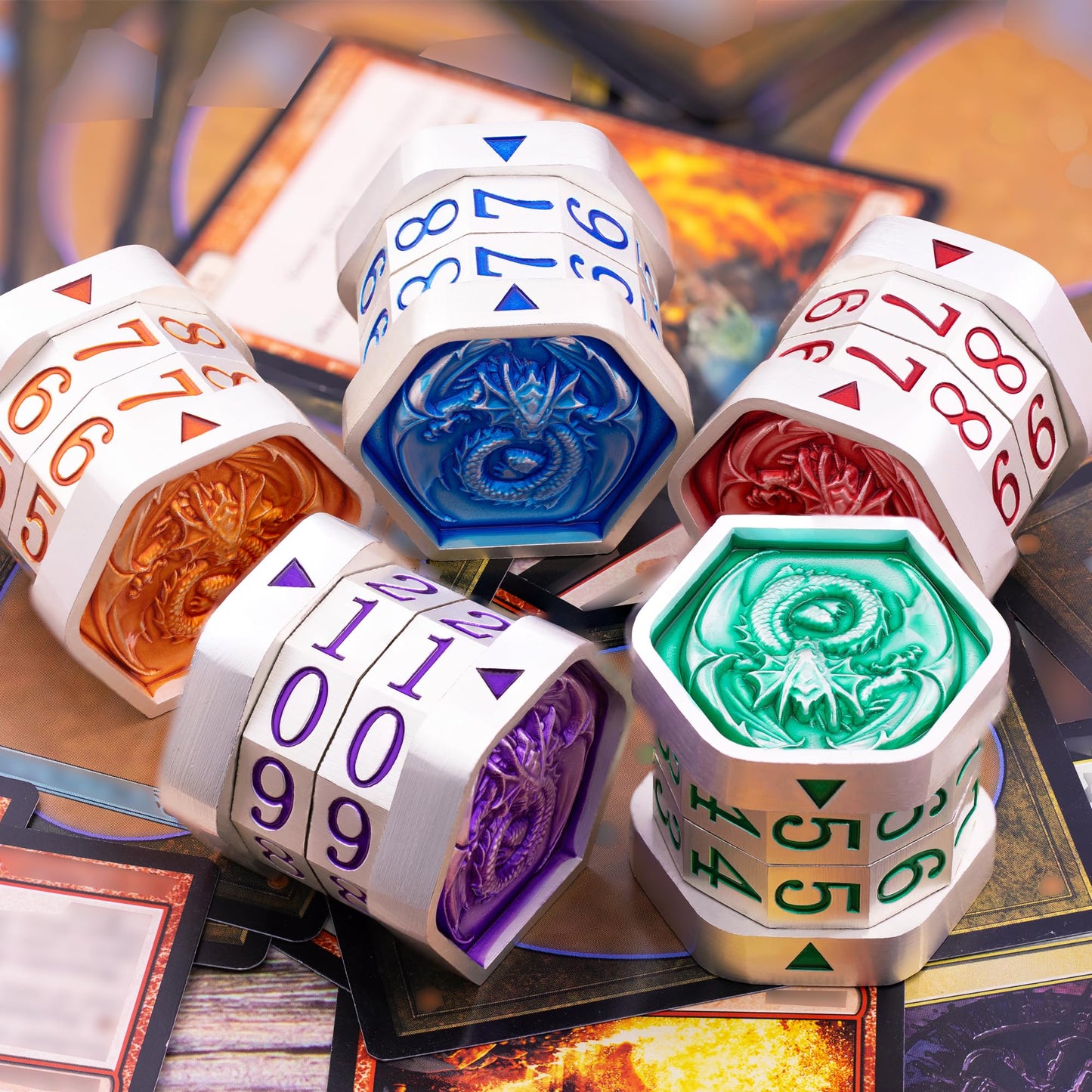ALOBGHDC Metal MTG Life Counter Wheel Metal Magic Life Counter MTG Health Tracker MTGs Foundations with Dragon Symbol for Board Games, Cards Games