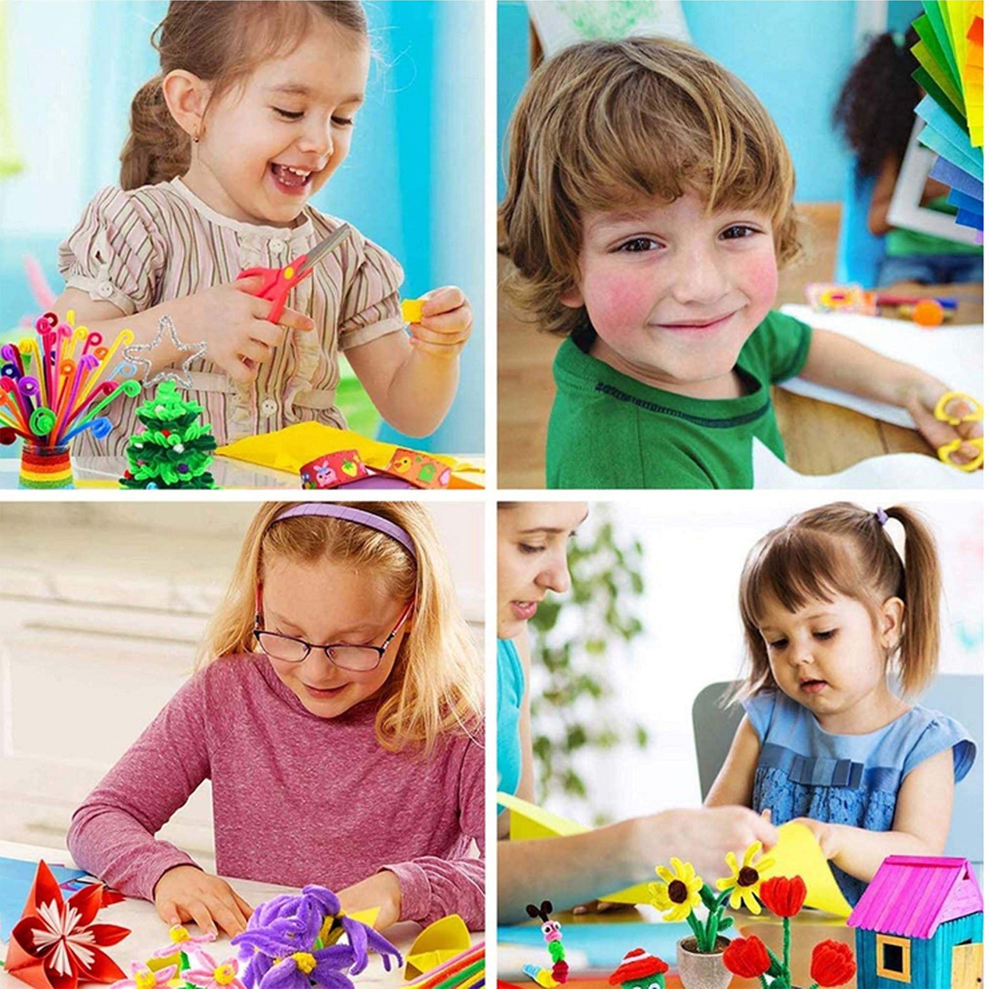 YITOHOP Arts and Crafts Supplies for Kids -1000+ pcs Art Craft kit in Carrying Travel Box for Toddlers Ages 4+ DIY Crafting School Kindergarten