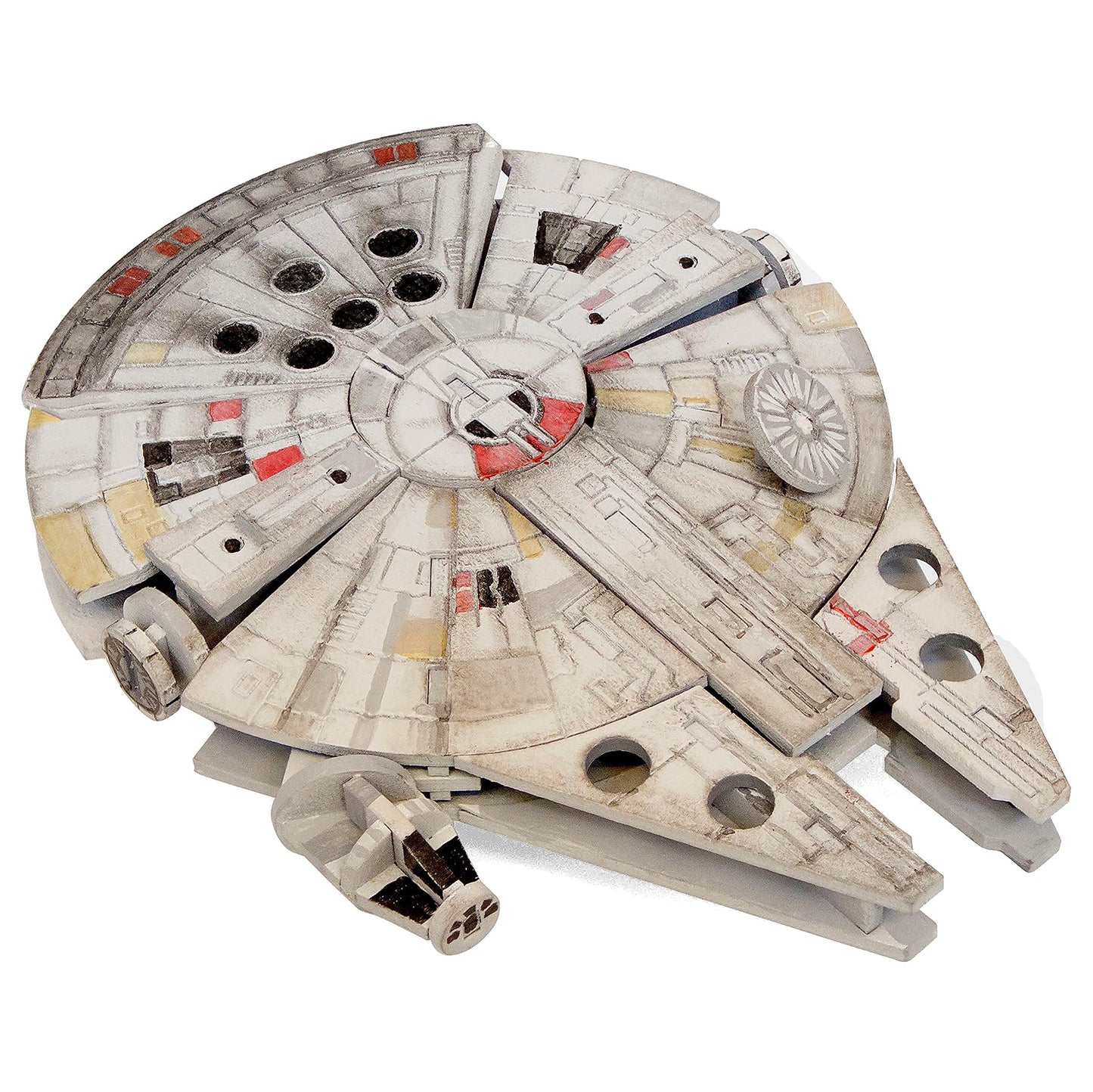 IncrediBuilds Star Wars Millennium Falcon 3D Wood Puzzle No Glue Needed (61 Pcs) Build & Paint 3-D Movie Model Figure Kit Replica Toy - Officially