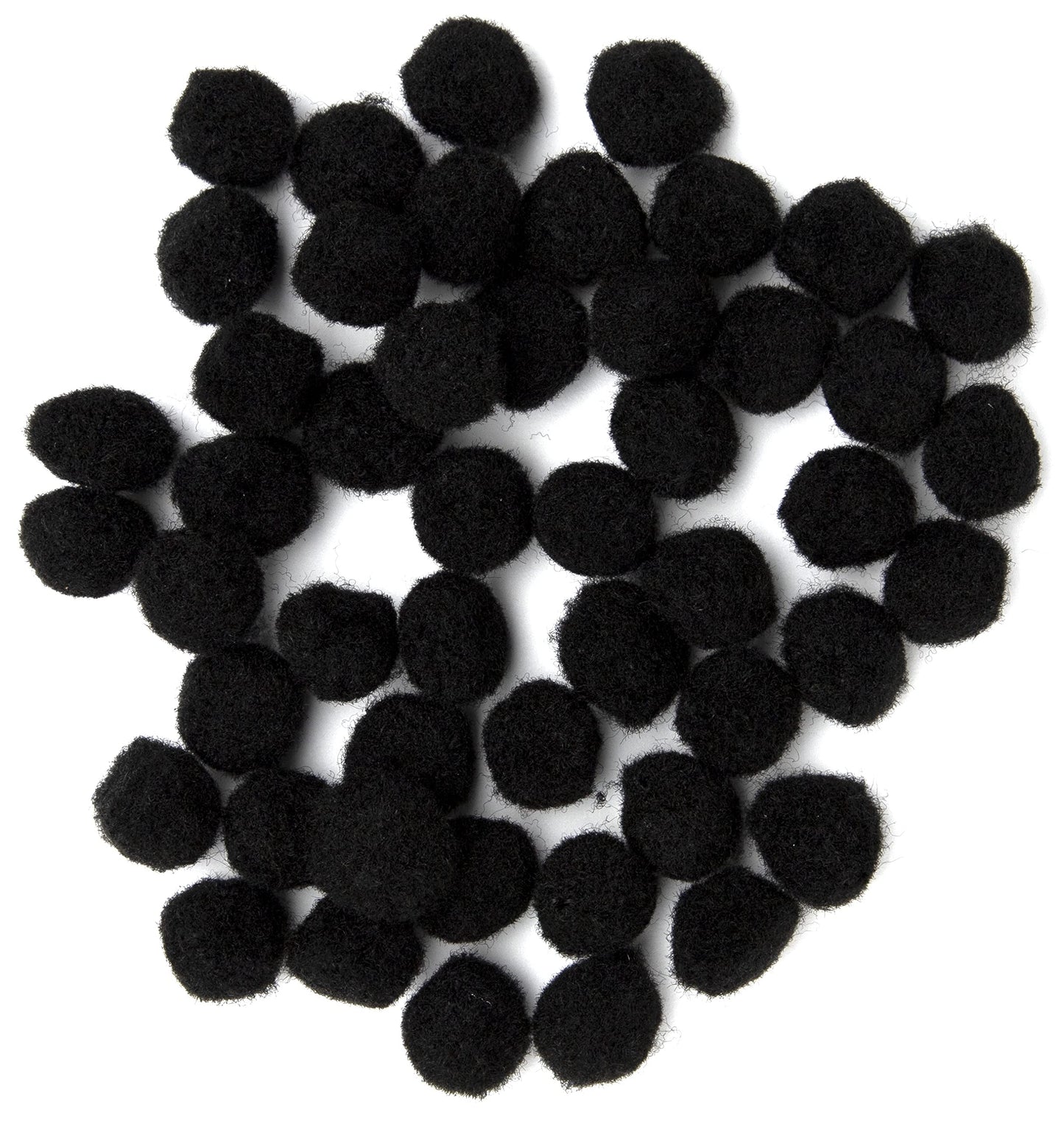 Cousin DIY Black 3/4 inch Poms, 45 Pack